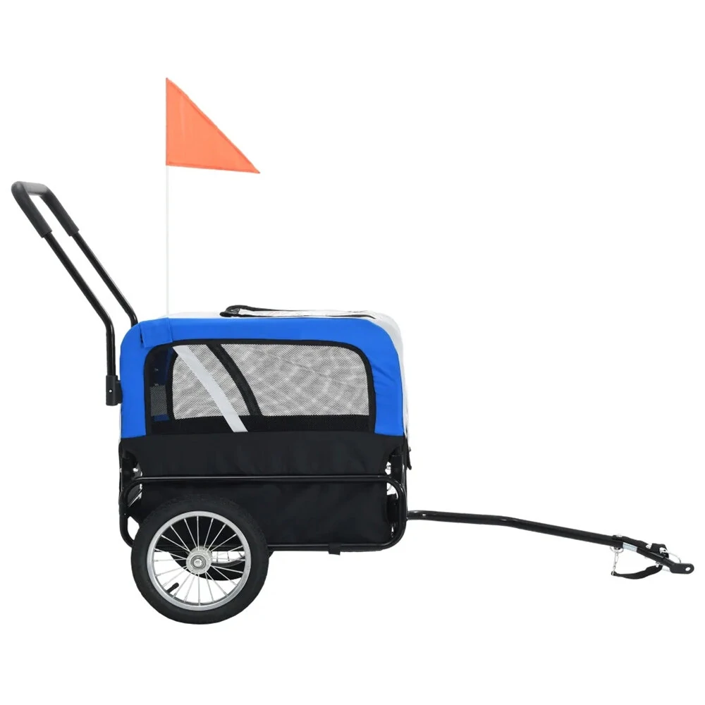 (image for) [EU] Pet Bike Trailer 91763 Dog Carrier for Dogs and Pets with Durable Frame Breathable Protective Net Pet Cart with 360° Rotation Wheel Design