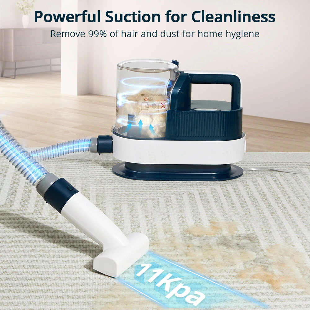 (image for) PETEMPO 5 IN 1 Pet Grooming Vacuum Kit, 2.5L Pet Vacuum with 9 Clipper Trimmer Dogs/Cats